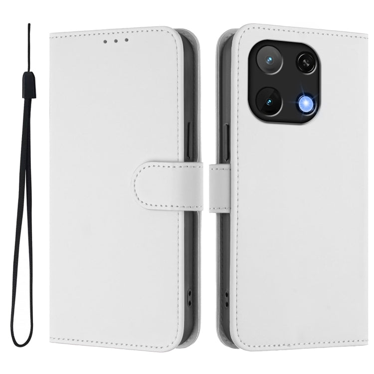 For Umidigi Note 90 Skin Feel Solid Color Leather Phone Case with Lanyard