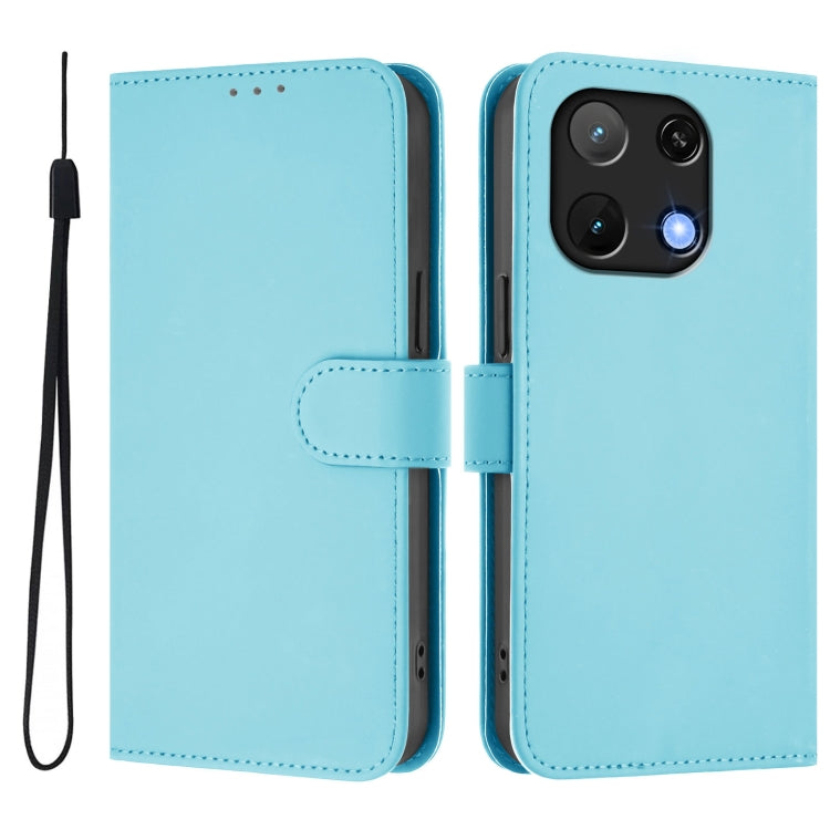 For Umidigi Note 90 Skin Feel Solid Color Leather Phone Case with Lanyard