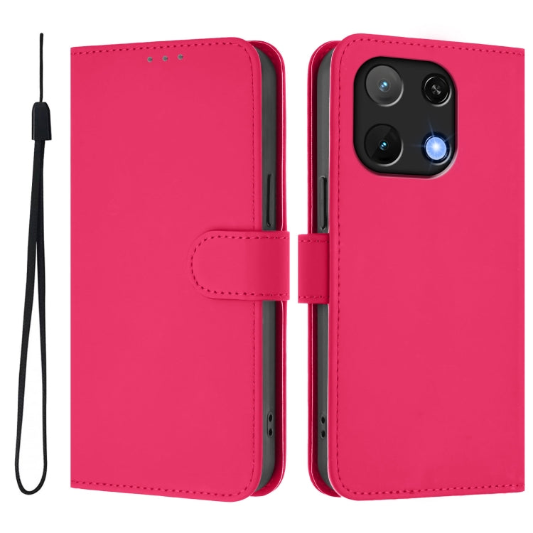 For Umidigi Note 90 Skin Feel Solid Color Leather Phone Case with Lanyard