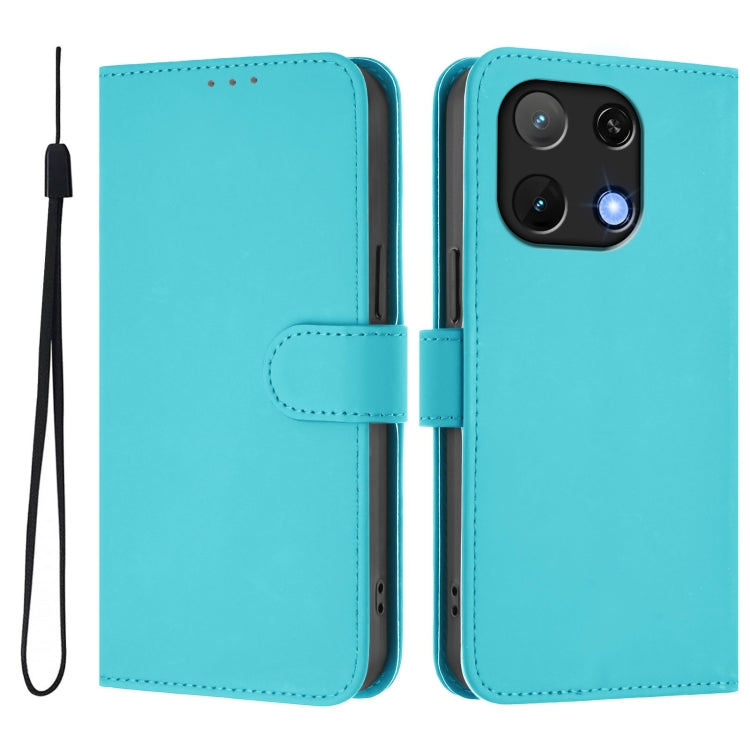 For Umidigi Note 90 Skin Feel Solid Color Leather Phone Case with Lanyard