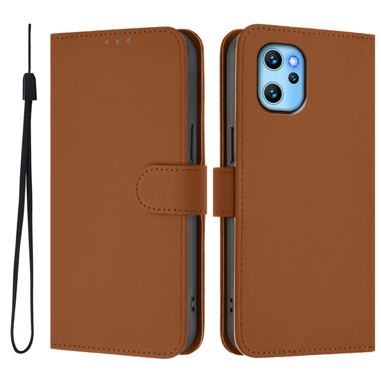 For Umidigi Power 7 Max Skin Feel Solid Color Leather Phone Case with Lanyard