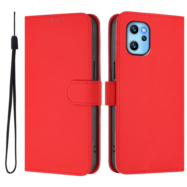 For Umidigi Power 7 Max Skin Feel Solid Color Leather Phone Case with Lanyard