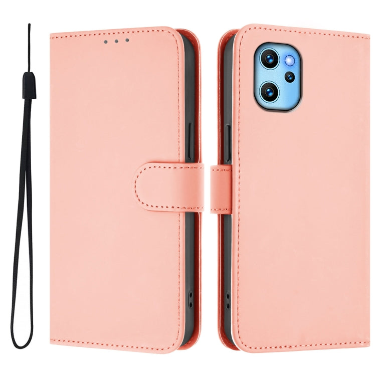 For Umidigi Power 7 Max Skin Feel Solid Color Leather Phone Case with Lanyard