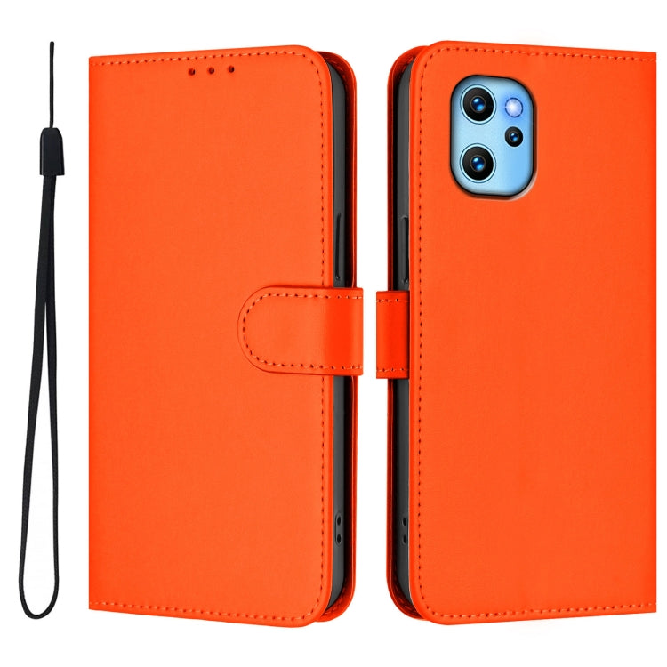 For Umidigi Power 7 Max Skin Feel Solid Color Leather Phone Case with Lanyard