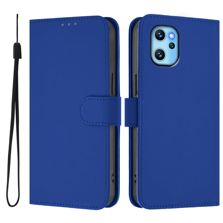 For Umidigi Power 7 Max Skin Feel Solid Color Leather Phone Case with Lanyard
