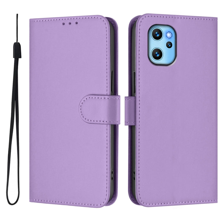 For Umidigi Power 7 Max Skin Feel Solid Color Leather Phone Case with Lanyard
