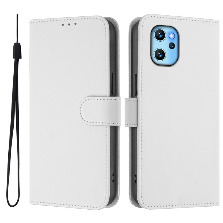 For Umidigi Power 7 Max Skin Feel Solid Color Leather Phone Case with Lanyard