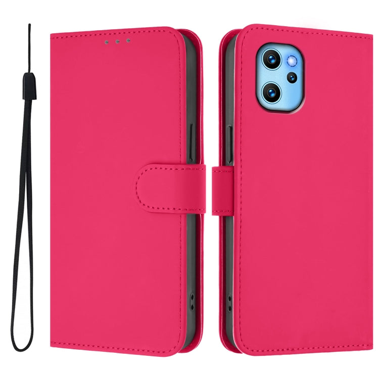For Umidigi Power 7 Max Skin Feel Solid Color Leather Phone Case with Lanyard