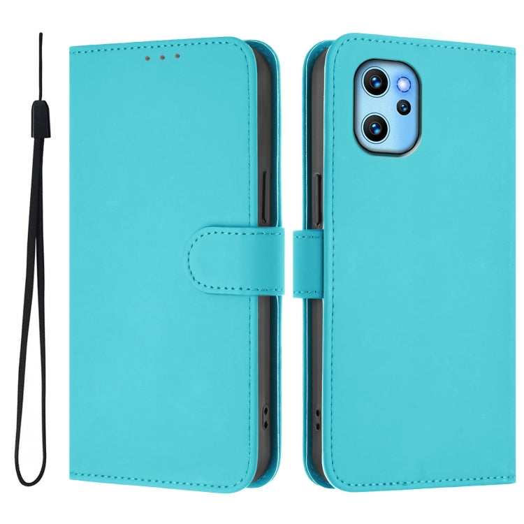 For Umidigi Power 7 Max Skin Feel Solid Color Leather Phone Case with Lanyard