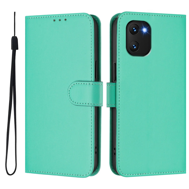 For Umidigi Power 7 / 7S Skin Feel Solid Color Leather Phone Case with Lanyard