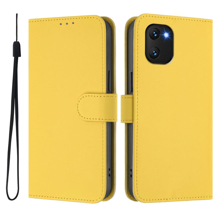 For Umidigi Power 7 / 7S Skin Feel Solid Color Leather Phone Case with Lanyard