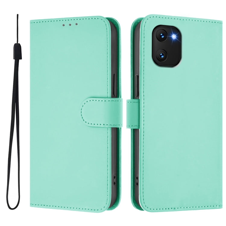 For Umidigi Power 7 / 7S Skin Feel Solid Color Leather Phone Case with Lanyard