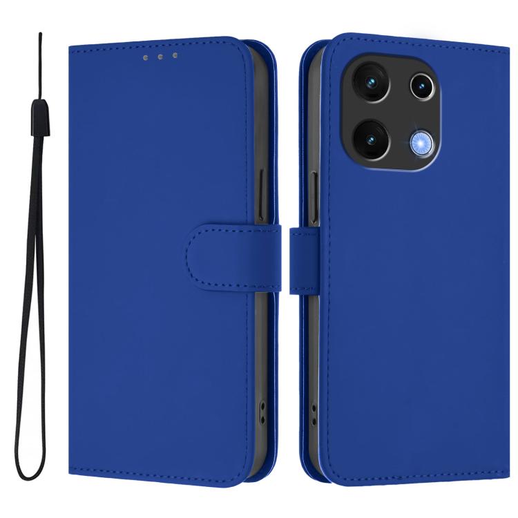 For Umidigi Note 100 Skin Feel Solid Color Leather Phone Case with Lanyard