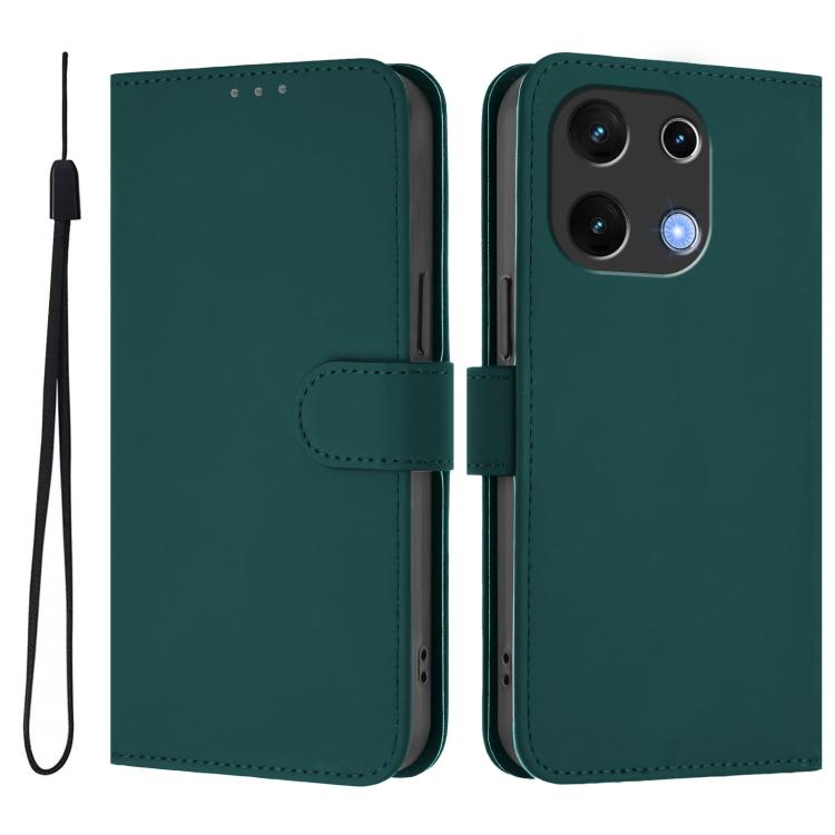 For Umidigi Note 100 Skin Feel Solid Color Leather Phone Case with Lanyard