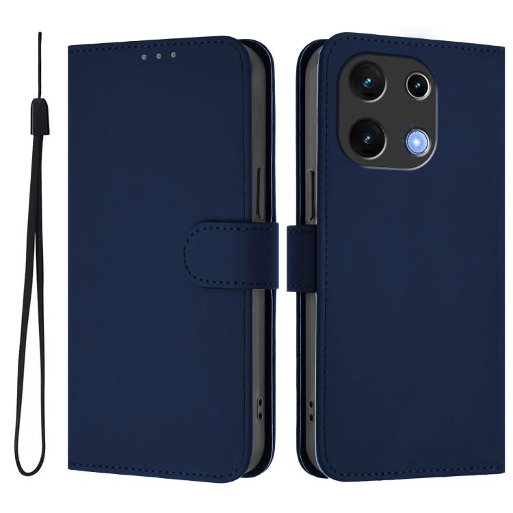 For Umidigi Note 100 Skin Feel Solid Color Leather Phone Case with Lanyard