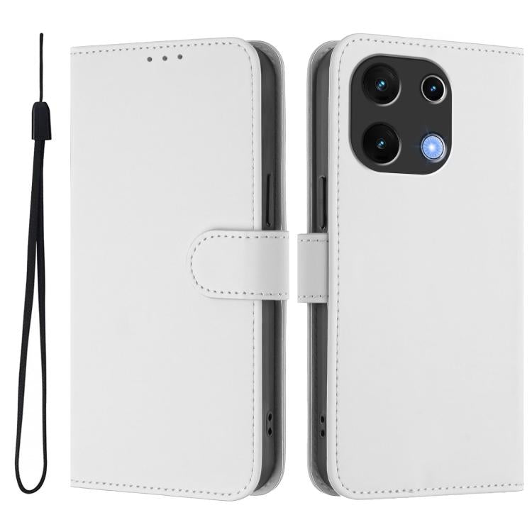 For Umidigi Note 100 Skin Feel Solid Color Leather Phone Case with Lanyard