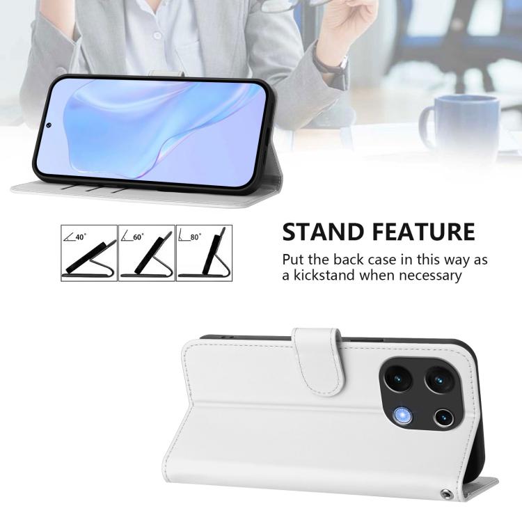 For Umidigi Note 100 Skin Feel Solid Color Leather Phone Case with Lanyard