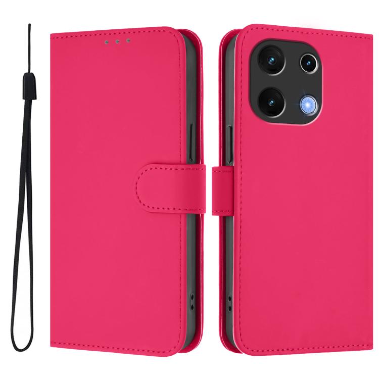 For Umidigi Note 100 Skin Feel Solid Color Leather Phone Case with Lanyard