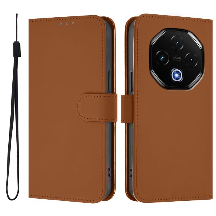 For Umidigi G100 Pro Skin Feel Solid Color Leather Phone Case with Lanyard