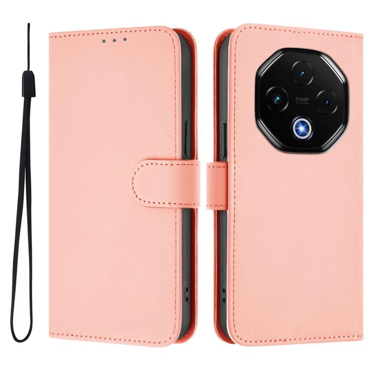 For Umidigi G100 Pro Skin Feel Solid Color Leather Phone Case with Lanyard
