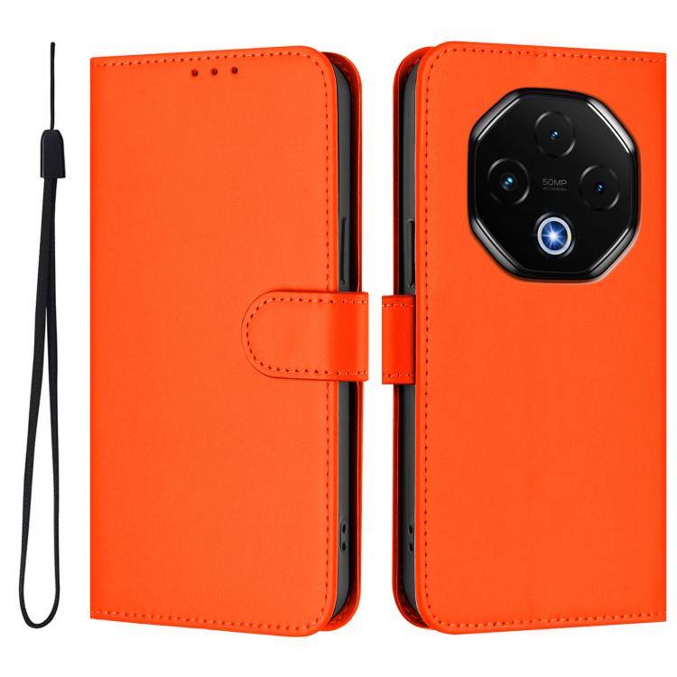For Umidigi G100 Pro Skin Feel Solid Color Leather Phone Case with Lanyard