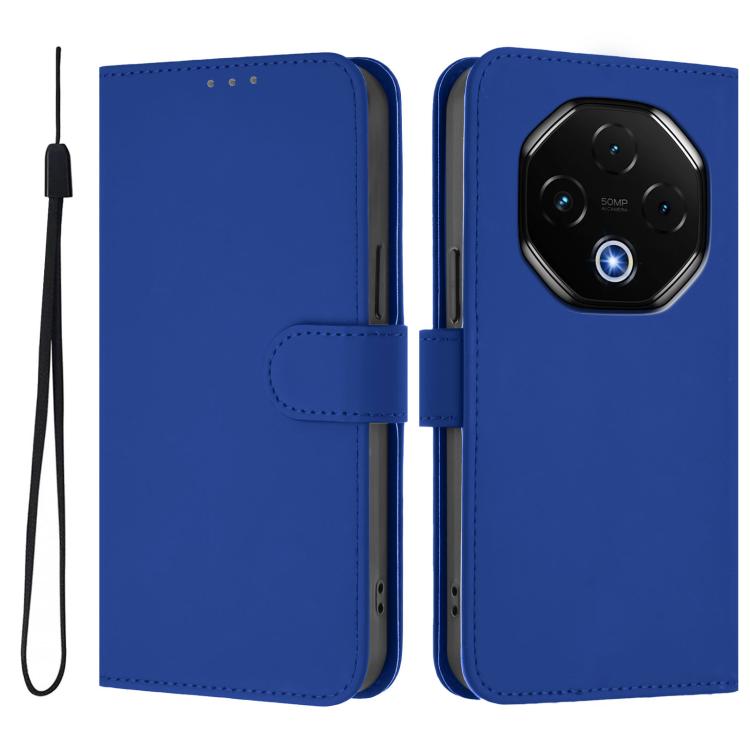 For Umidigi G100 Pro Skin Feel Solid Color Leather Phone Case with Lanyard