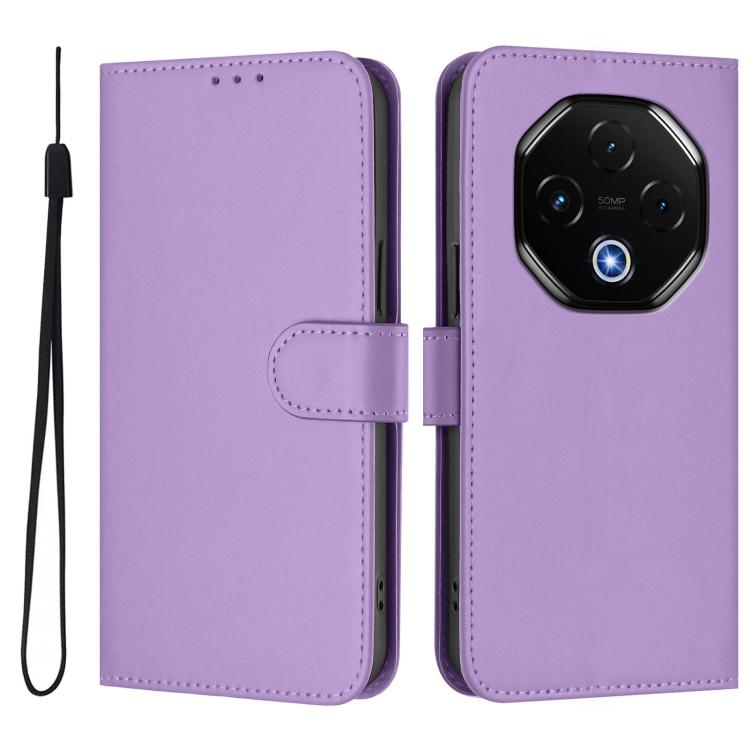For Umidigi G100 Pro Skin Feel Solid Color Leather Phone Case with Lanyard