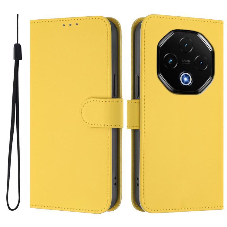 For Umidigi G100 Pro Skin Feel Solid Color Leather Phone Case with Lanyard