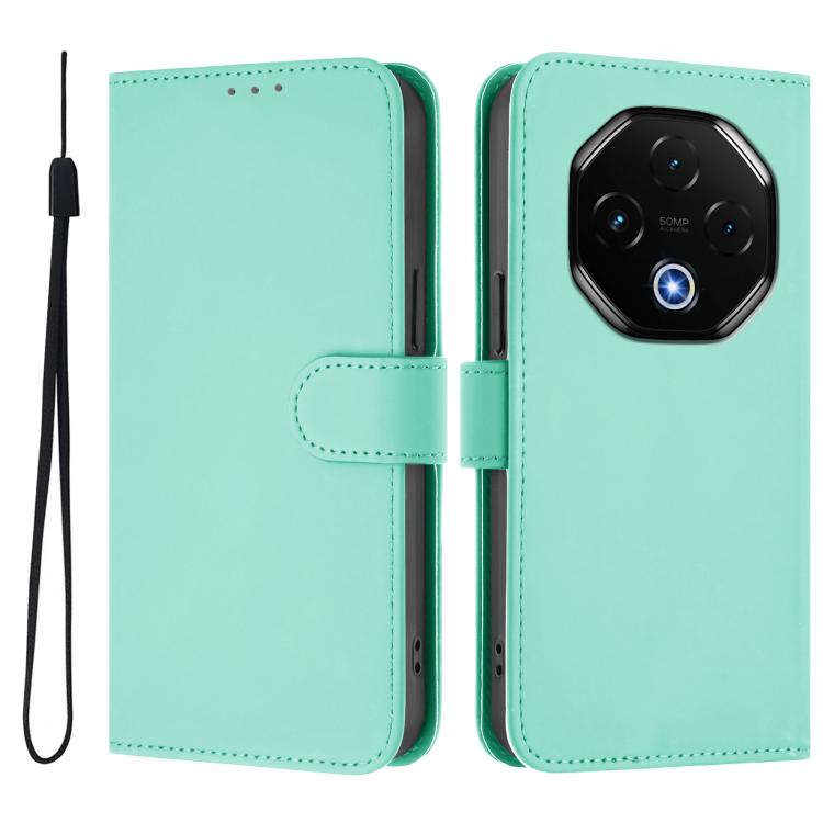 For Umidigi G100 Pro Skin Feel Solid Color Leather Phone Case with Lanyard