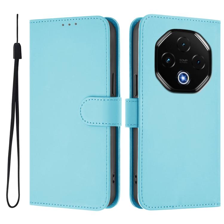 For Umidigi G100 Pro Skin Feel Solid Color Leather Phone Case with Lanyard