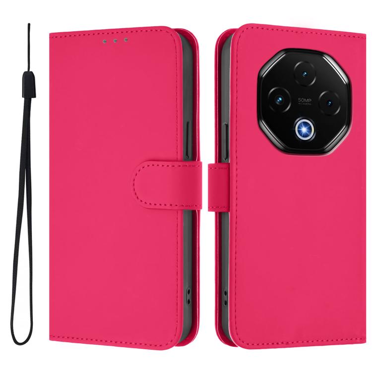 For Umidigi G100 Pro Skin Feel Solid Color Leather Phone Case with Lanyard