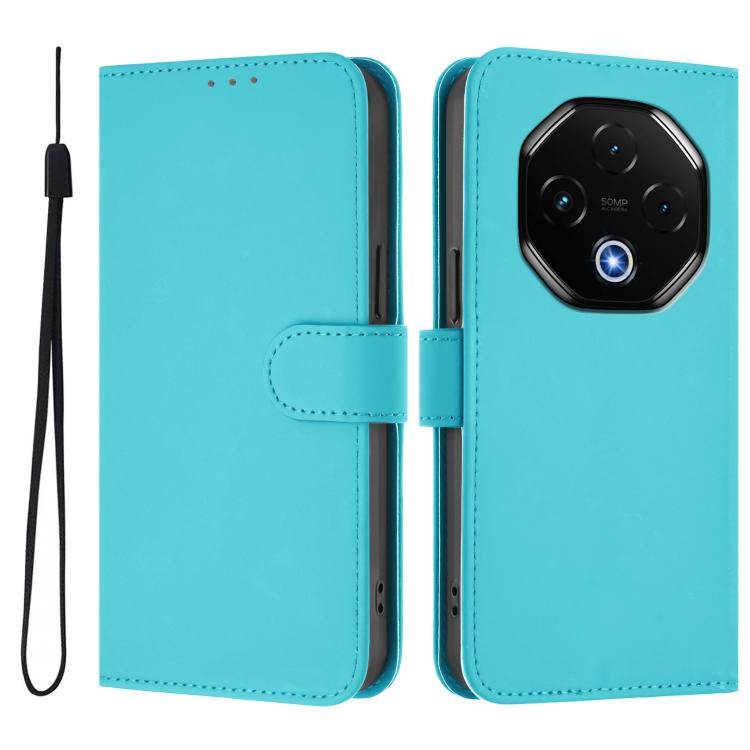 For Umidigi G100 Pro Skin Feel Solid Color Leather Phone Case with Lanyard