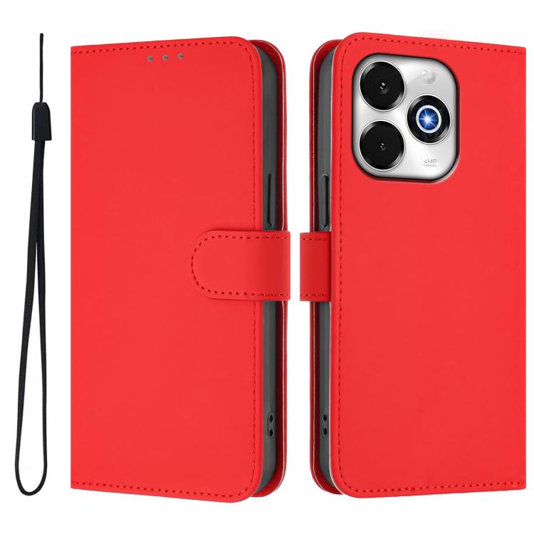 For Umidigi G100X 5G / 4G Skin Feel Solid Color Leather Phone Case with Lanyard