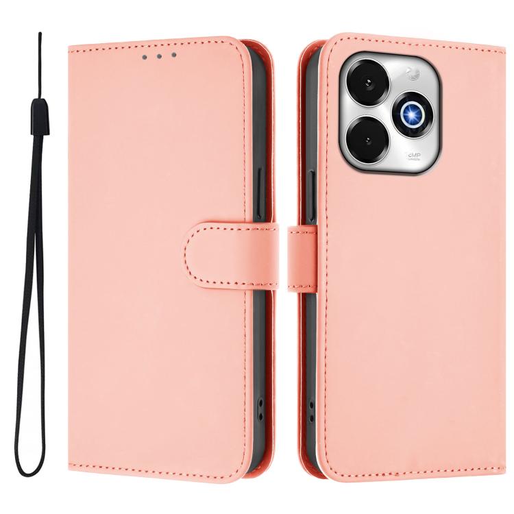 For Umidigi G100X 5G / 4G Skin Feel Solid Color Leather Phone Case with Lanyard
