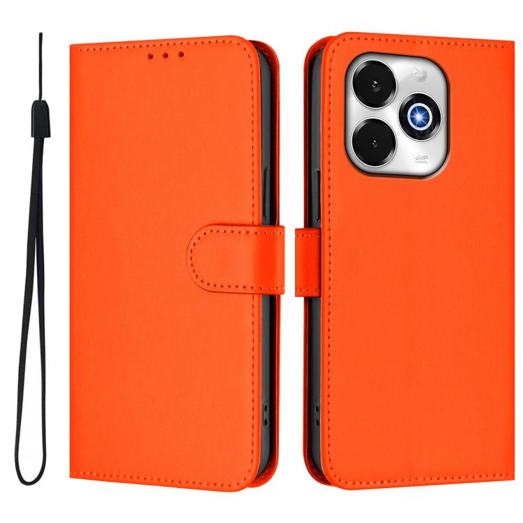 For Umidigi G100X 5G / 4G Skin Feel Solid Color Leather Phone Case with Lanyard