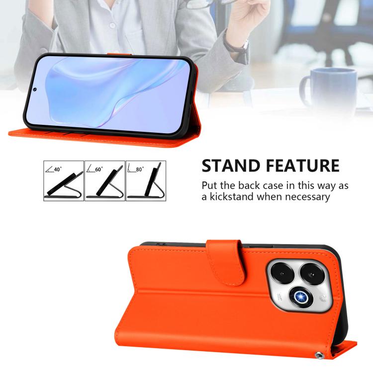 For Umidigi G100X 5G / 4G Skin Feel Solid Color Leather Phone Case with Lanyard