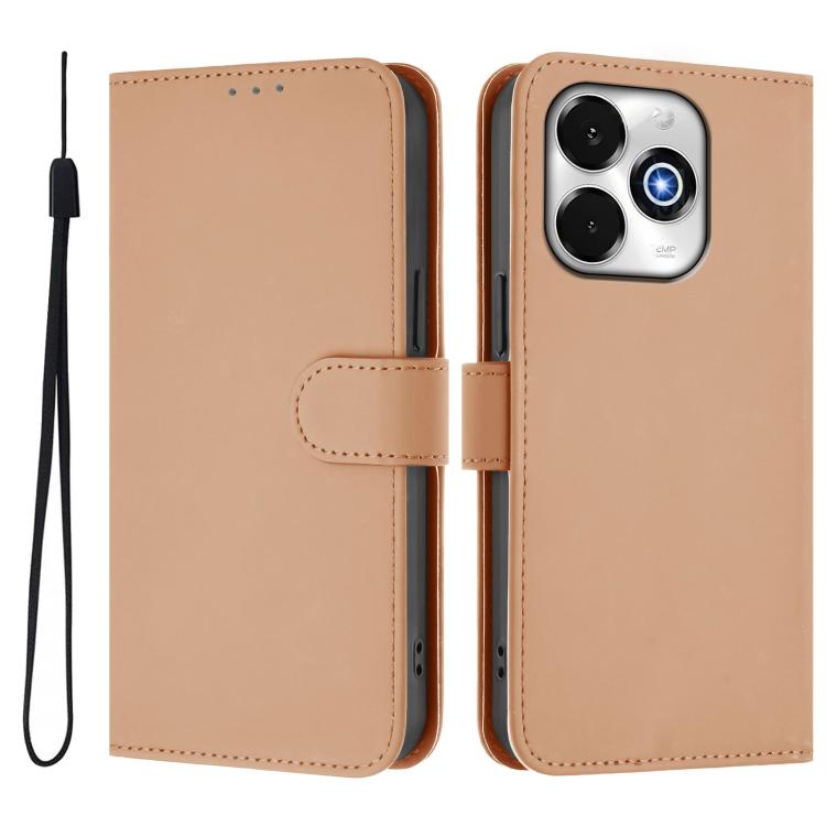 For Umidigi G100X 5G / 4G Skin Feel Solid Color Leather Phone Case with Lanyard