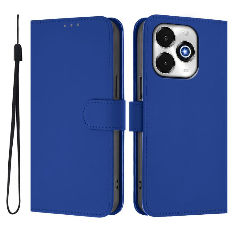 For Umidigi G100X 5G / 4G Skin Feel Solid Color Leather Phone Case with Lanyard