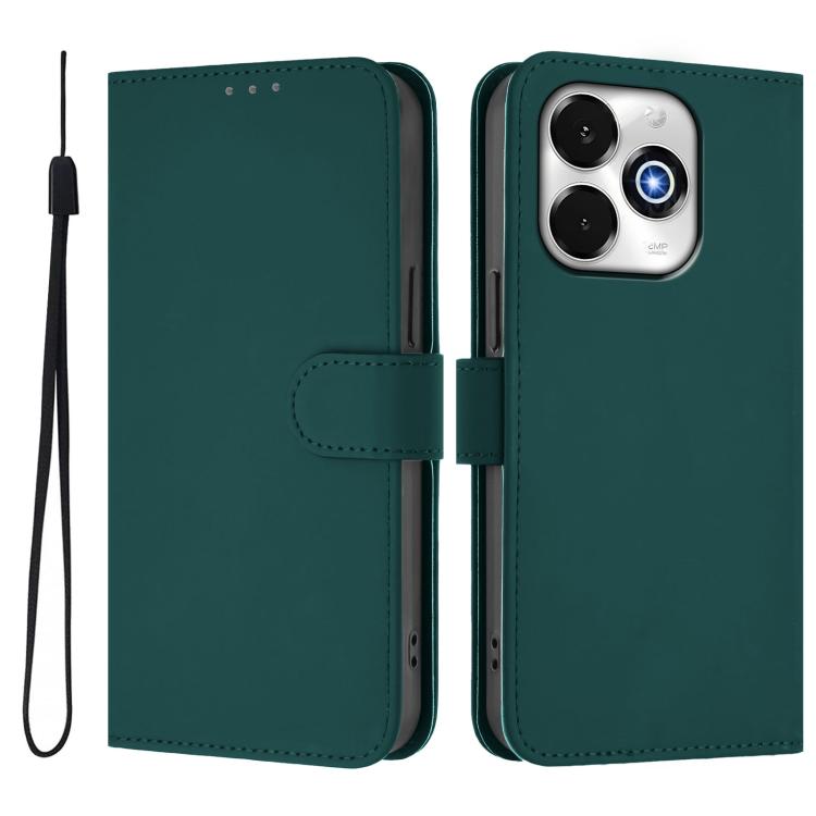 For Umidigi G100X 5G / 4G Skin Feel Solid Color Leather Phone Case with Lanyard