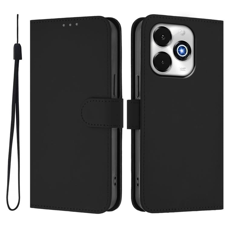 For Umidigi G100X 5G / 4G Skin Feel Solid Color Leather Phone Case with Lanyard