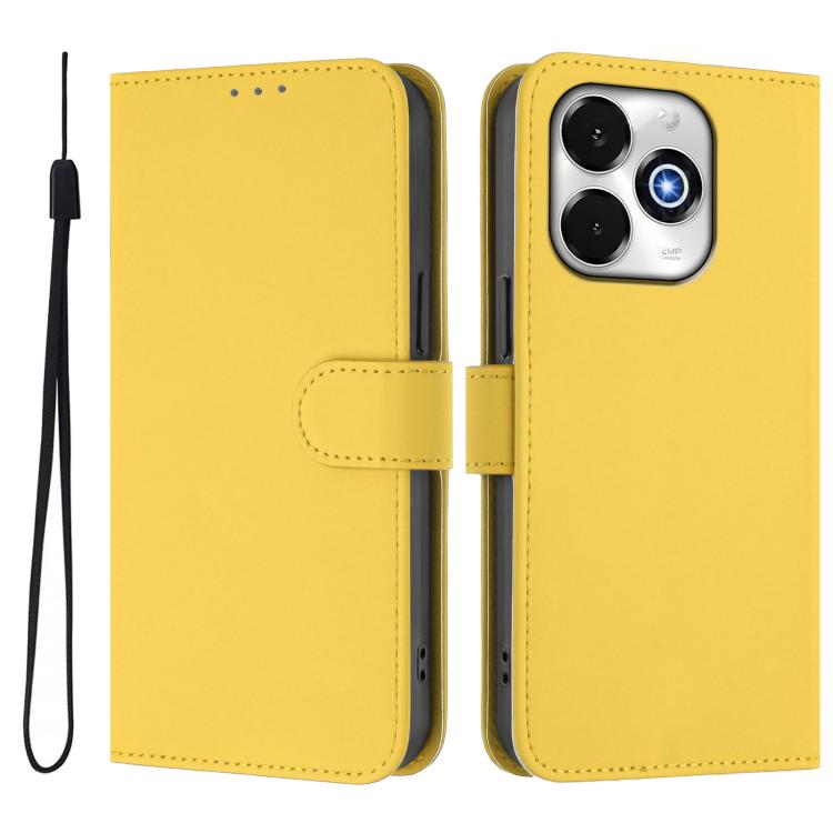 For Umidigi G100X 5G / 4G Skin Feel Solid Color Leather Phone Case with Lanyard