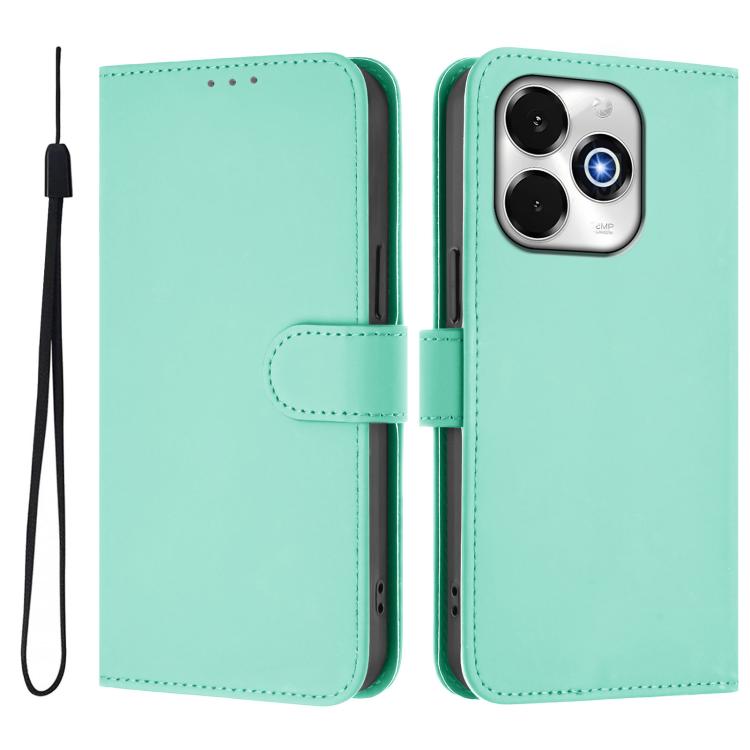 For Umidigi G100X 5G / 4G Skin Feel Solid Color Leather Phone Case with Lanyard