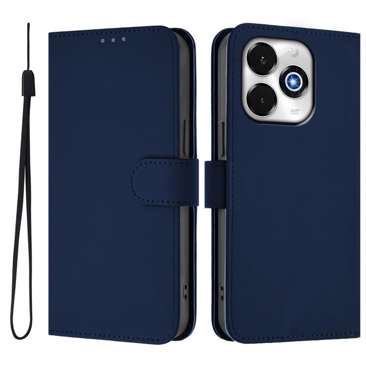 For Umidigi G100X 5G / 4G Skin Feel Solid Color Leather Phone Case with Lanyard