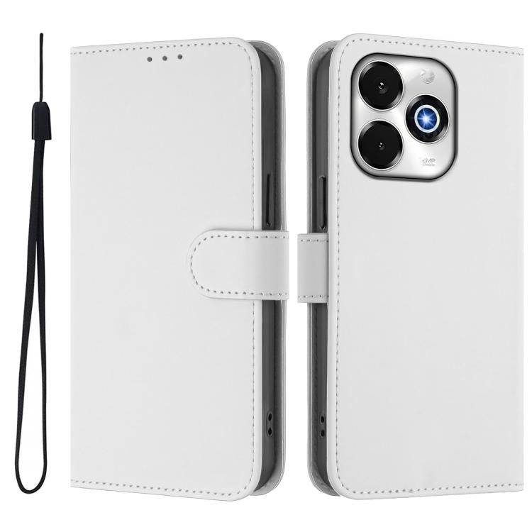 For Umidigi G100X 5G / 4G Skin Feel Solid Color Leather Phone Case with Lanyard