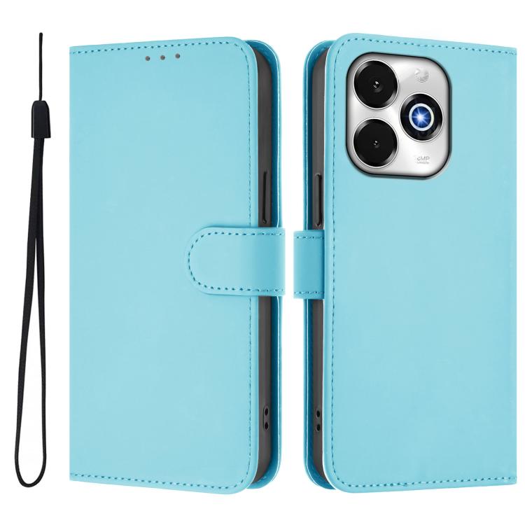 For Umidigi G100X 5G / 4G Skin Feel Solid Color Leather Phone Case with Lanyard