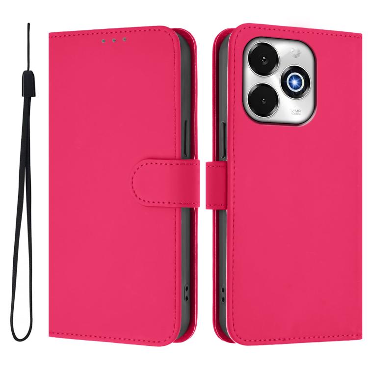 For Umidigi G100X 5G / 4G Skin Feel Solid Color Leather Phone Case with Lanyard