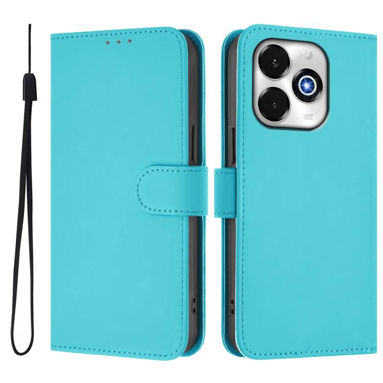 For Umidigi G100X 5G / 4G Skin Feel Solid Color Leather Phone Case with Lanyard