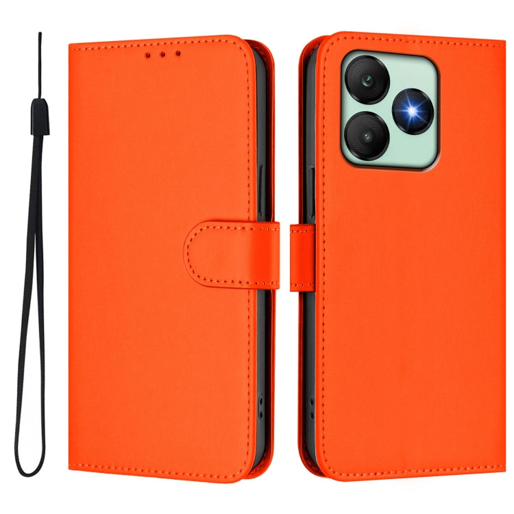 For Wiko T20 Skin Feel Solid Color Leather Phone Case with Lanyard