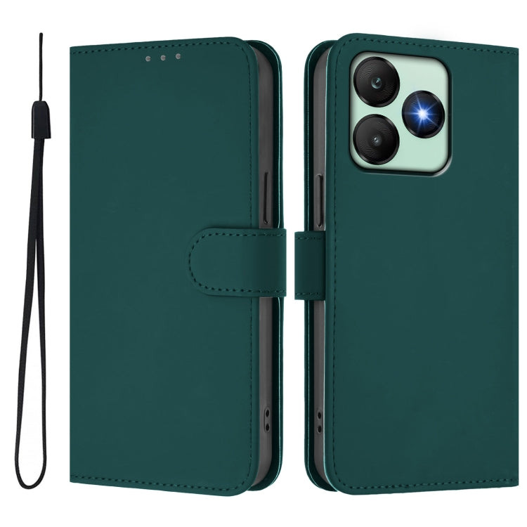 For Wiko T20 Skin Feel Solid Color Leather Phone Case with Lanyard