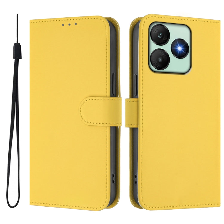 For Wiko T20 Skin Feel Solid Color Leather Phone Case with Lanyard